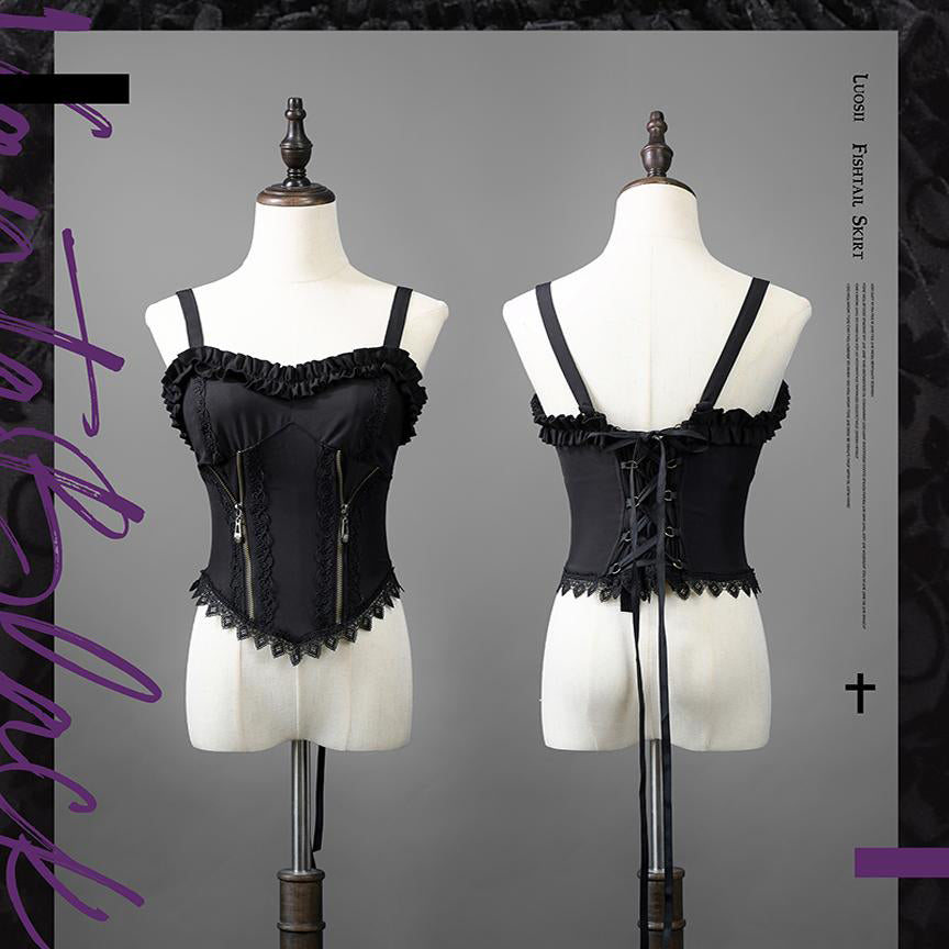BODY LINE 花柄コルセット ビスチェ ロリータ M トップス - トップス