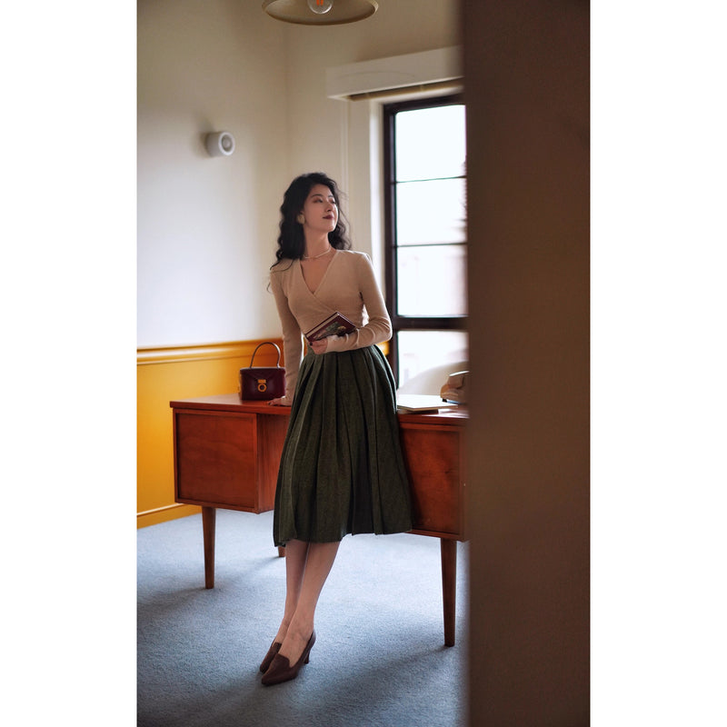 巴里貴婦人レトロニットトップス