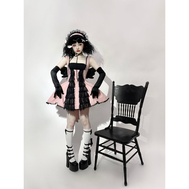 天使なお嬢様のジャンパースカート - Pink × Black[2025年5月上旬-6月上旬発送予定]