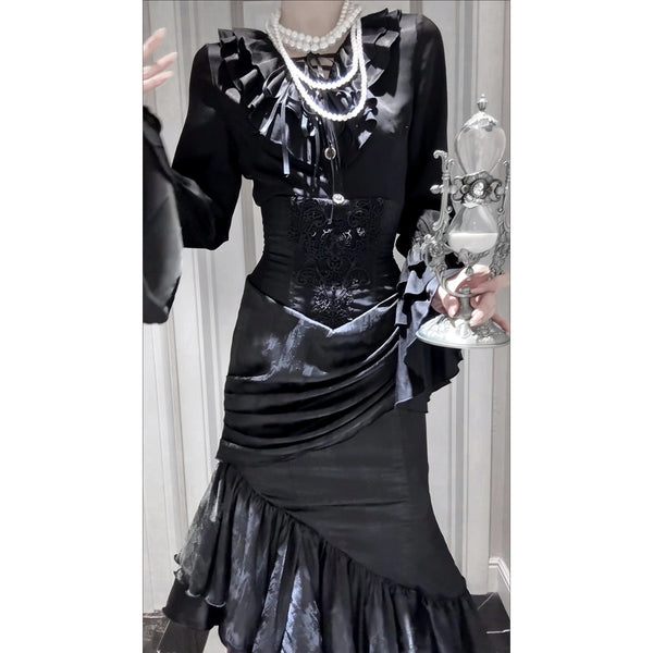 男爵令嬢のヴィクトリアンブラウス - Black[2026年2月中旬-3月中旬発送予定]