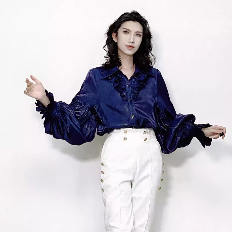 濃紺の貴公子のヴィクトリアンブラウス[2026年3月上旬-3月下旬発送予定]