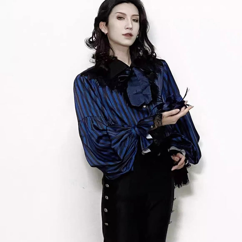 濃紺の貴族のヴァンパイアブラウス[2026年3月上旬-3月下旬発送予定]