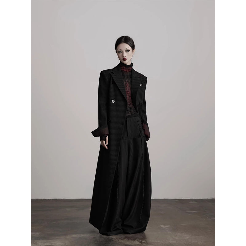 Pinstripe Long Tailored Coat