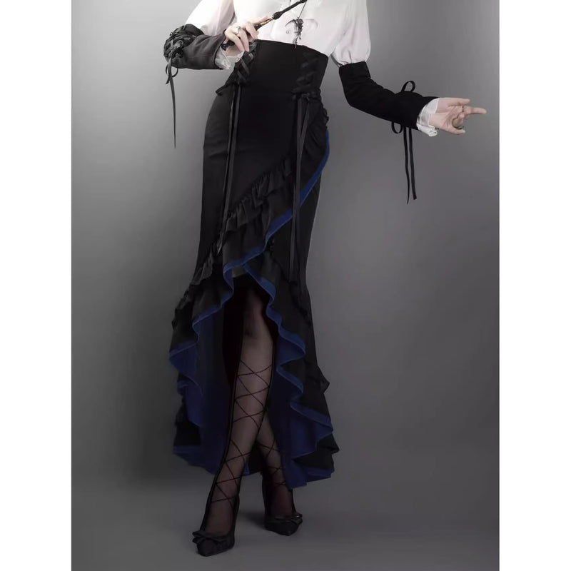 黒藍のお嬢様のフィッシュテールスカート