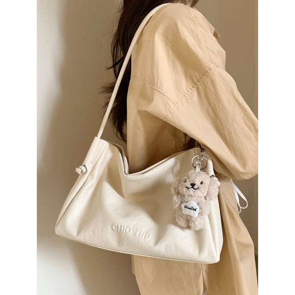 Natural Square Shoulder Tote Bag