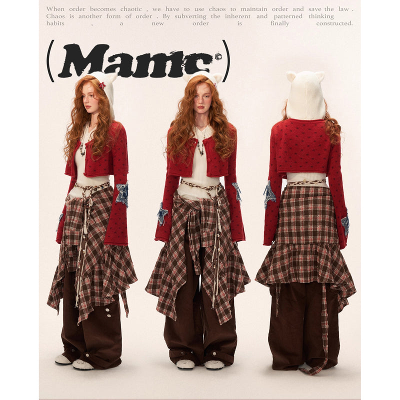 Star Appliqué Short Knit Cardigan