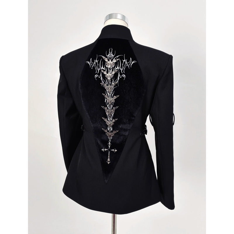 脊椎骨格のゴシックジャケット（スタンドカラー）