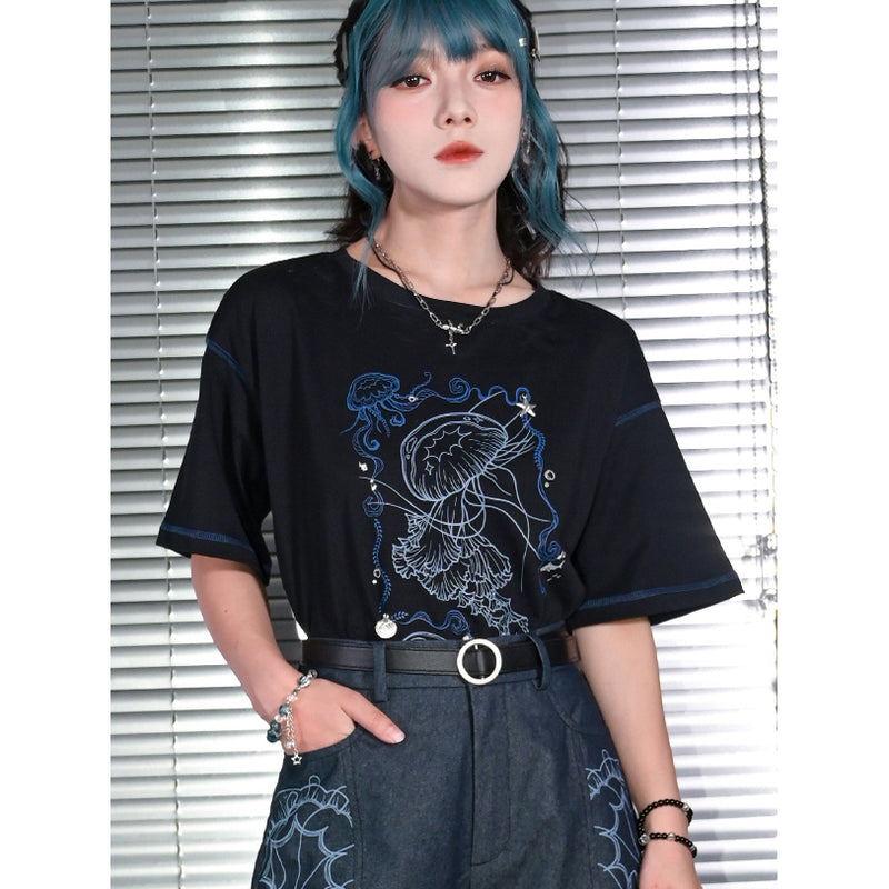 暗夜の海月Tシャツ