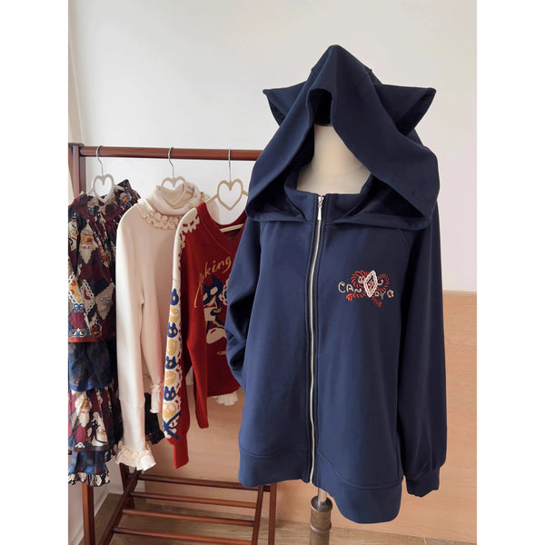 Afternoon Tea Time Cat Ear Hoodie