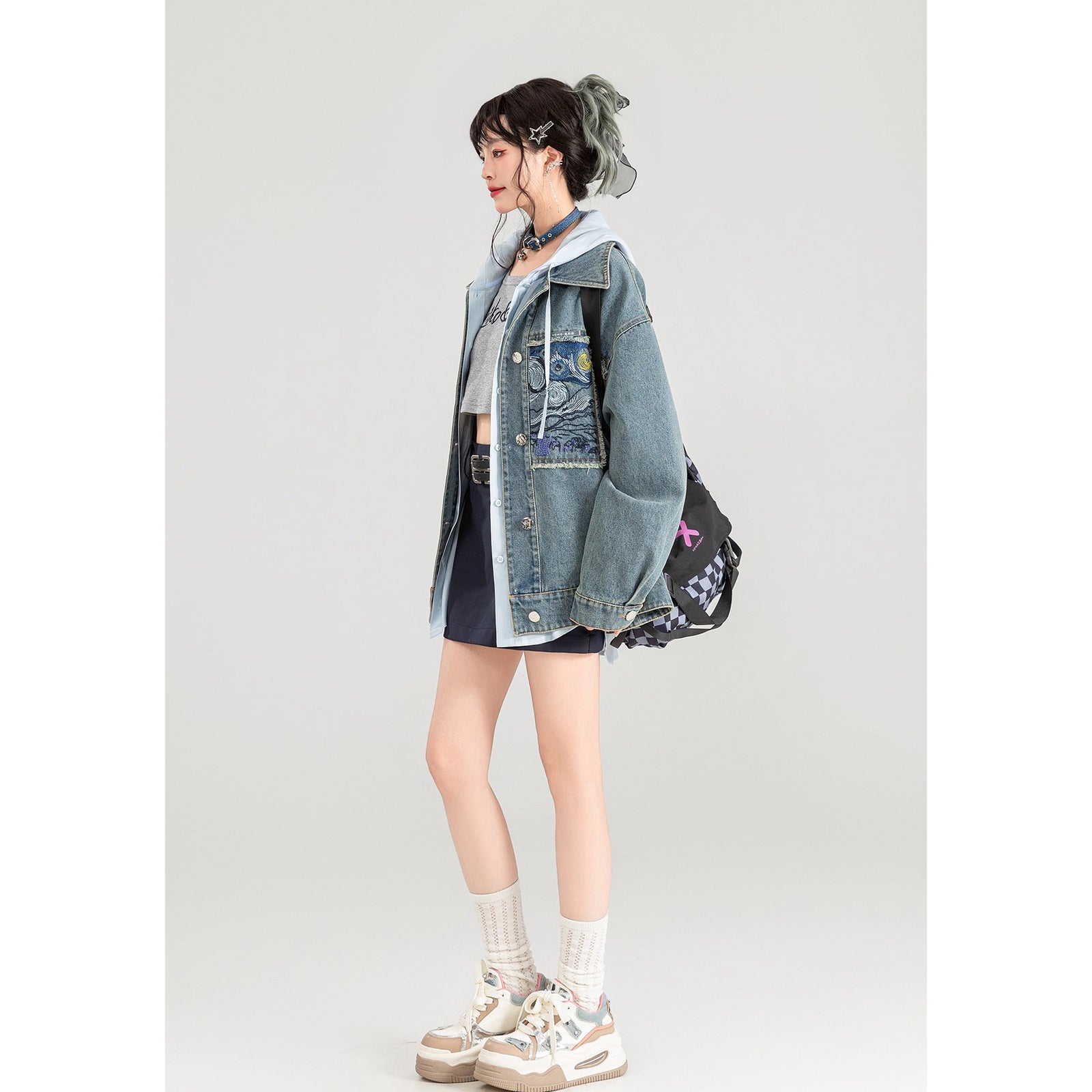 星月夜の刺繍デニムジャケット – ManusMachina