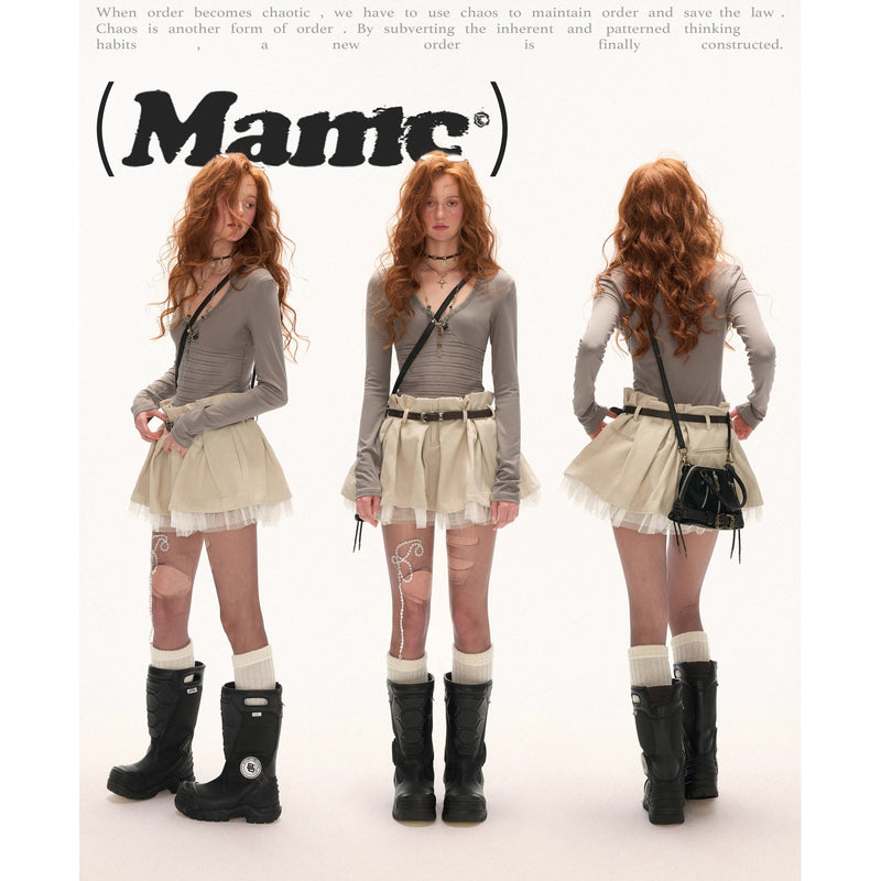 Work-style Tulle Short Skirt