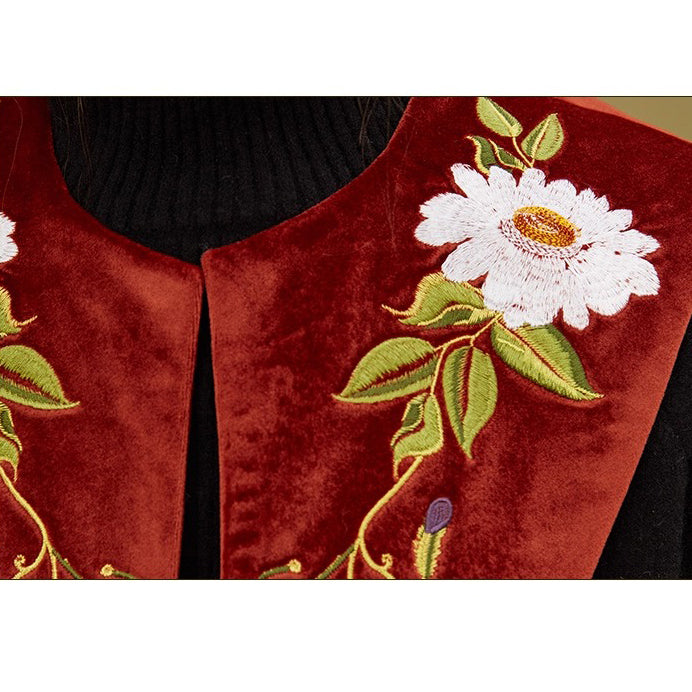 花絵の刺繍付け襟