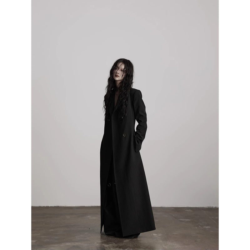 Pinstripe Long Tailored Coat