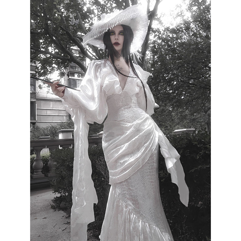 伯爵令嬢のコルセットマーメイドスカート - White[2026年4月中旬-5月中旬発送予定]