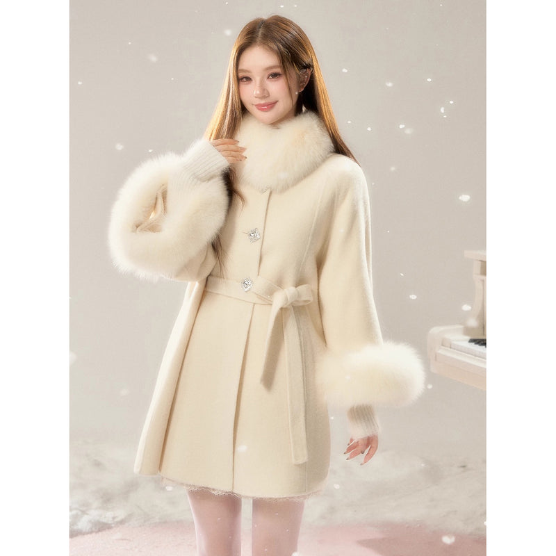 Elegant Girl's Fur Coat