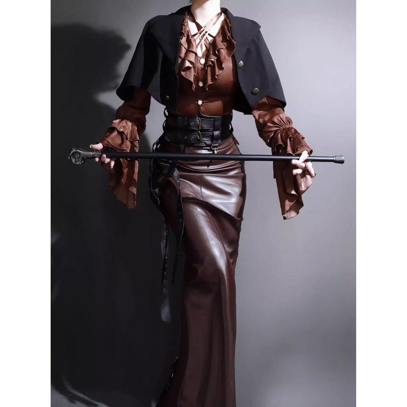 男爵令嬢のヴィクトリアンブラウス - Brown[2026年2月中旬-3月中旬発送予定]