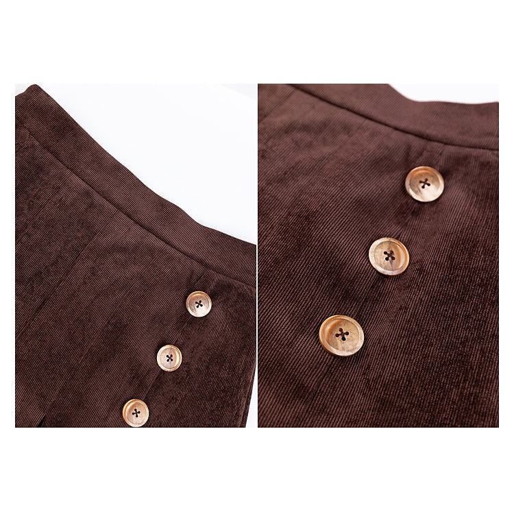 Dark Brown Corduroy Skirt