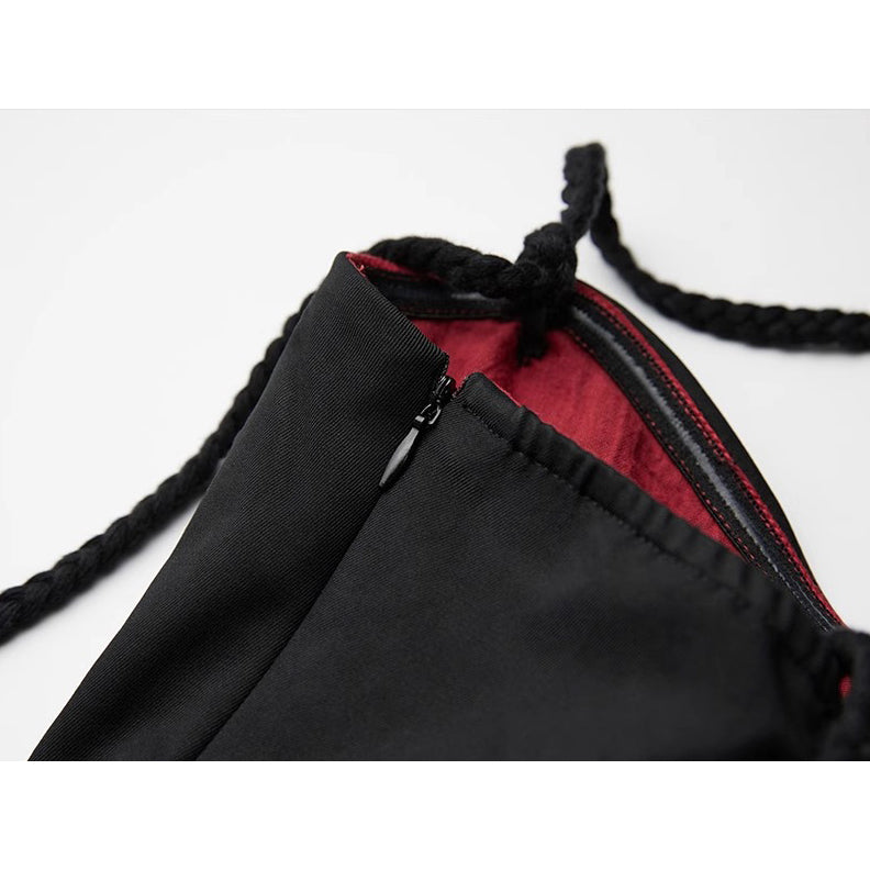 Black and Red Camisole Long Dress