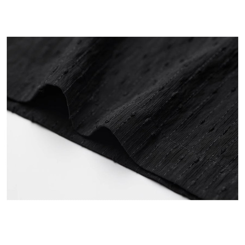 Stone Pendant Black Wide Pants