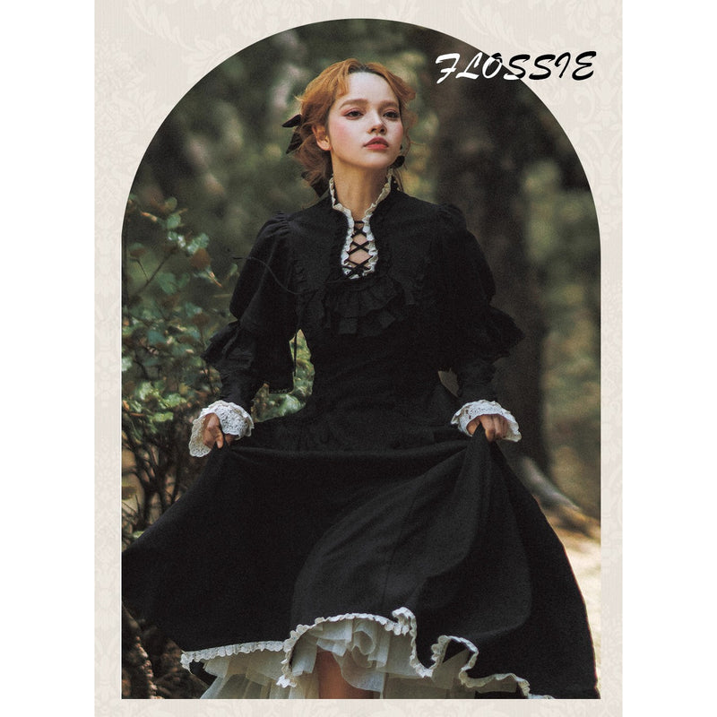 伯爵夫人のクラシカルワンピース - Black[2025年10月中旬-11月中旬発送予定]