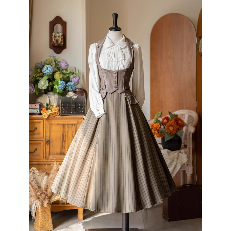 英国のお嬢様のコルセットスカート - Olive Drab