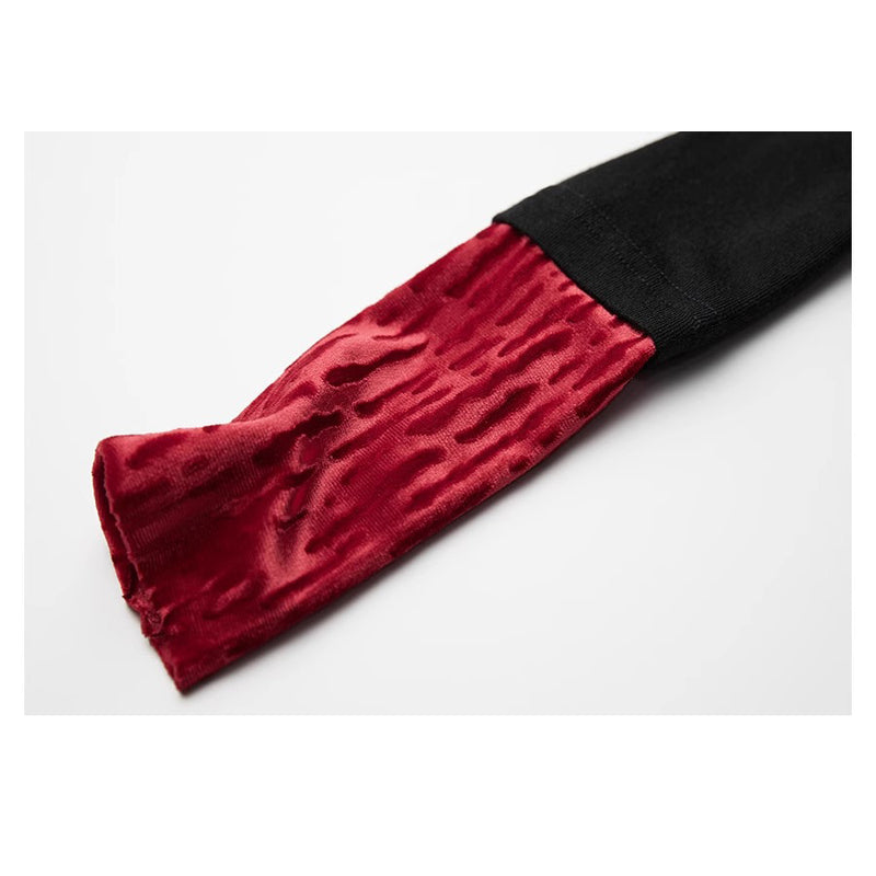 Black Red Slim Fit Top