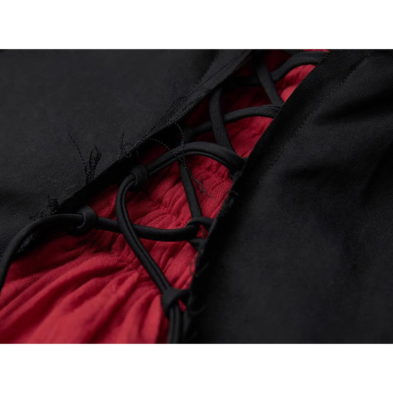 Black and Red Camisole Long Dress