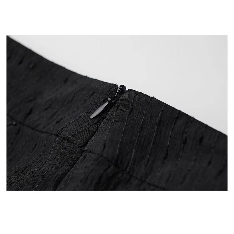 Stone Pendant Black Wide Pants
