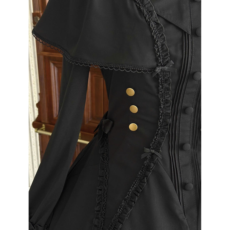 暗黒夜会のクラシカルケープワンピース - Black[2026年3月上旬-3月下旬発送予定]