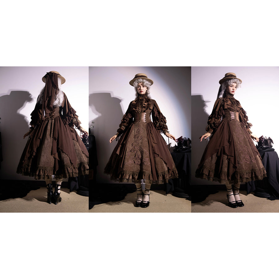 貴族のお嬢様のヴィクトリアンブラウス - Dark Brown – ManusMachina