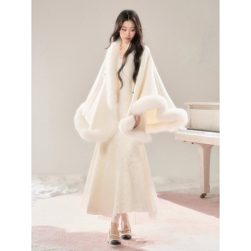 Romantic Fur Cape Coat