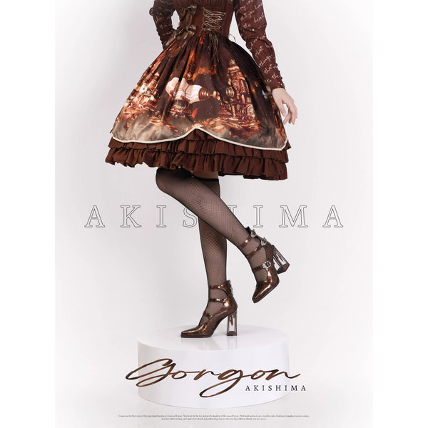 神話の女神のゴシックヒールパンプス - Brown[2025年11月中旬-12月中旬発送予定]