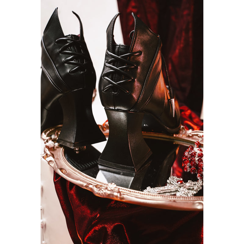 Vampire Lace-up Heeled Shoes - Black[2025年11月上旬-11月下旬発送予定]