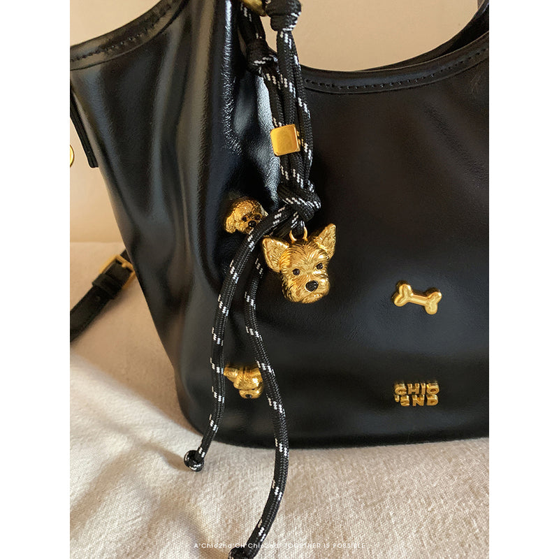 Golden Dog Leather Hand Shoulder Bag