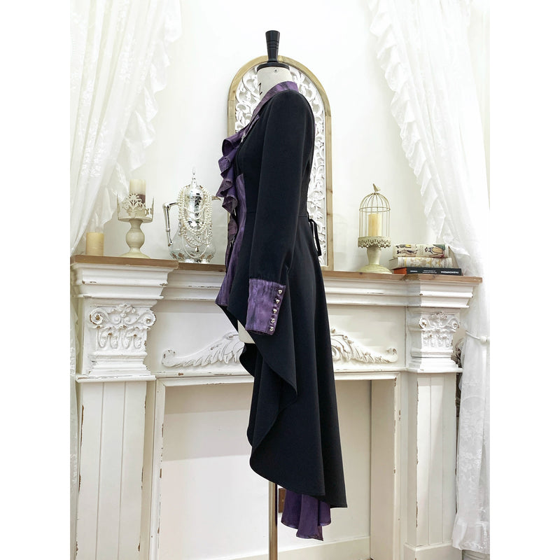 中世貴族のヴィクトリアンテールブラウス - Black Purple[2025年12月上旬-12月下旬発送予定]
