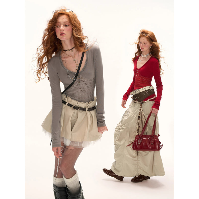 Switching Openwork Tight Top