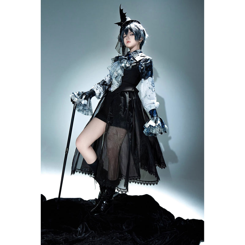 血塗れのお嬢様のヴィクトリアンブラウス - Dark Blue[2026年2月下旬-3月下旬発送予定]