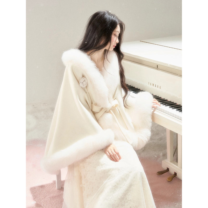 Romantic Fur Cape Coat