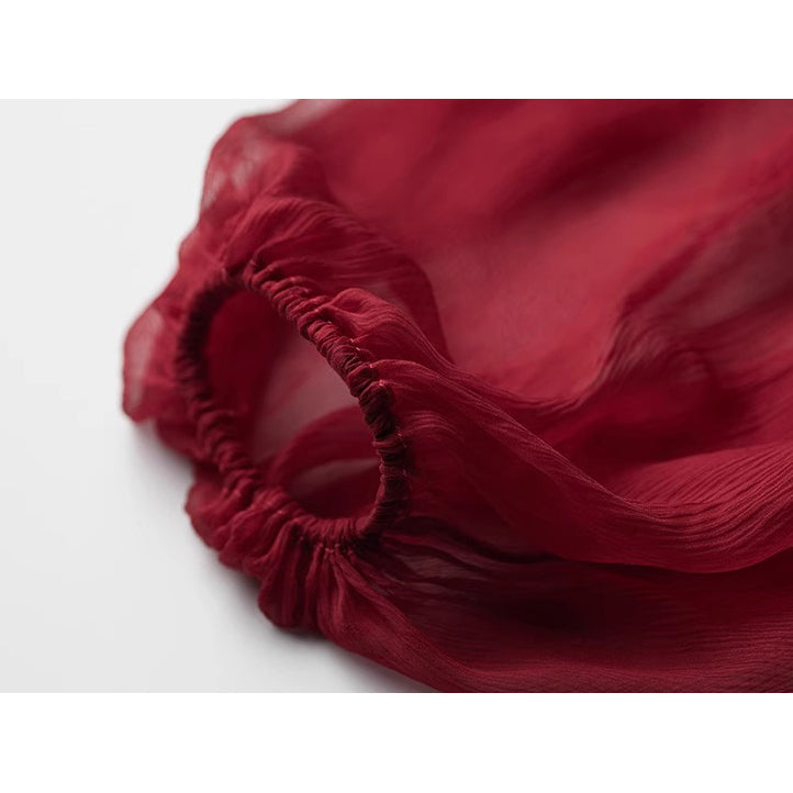 Bright Red Silk Fairy Shawl