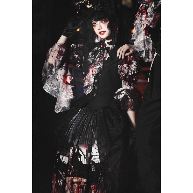 血塗れのお嬢様のキャバリアブラウス - Dark Red[2026年2月下旬-3月下旬発送予定]