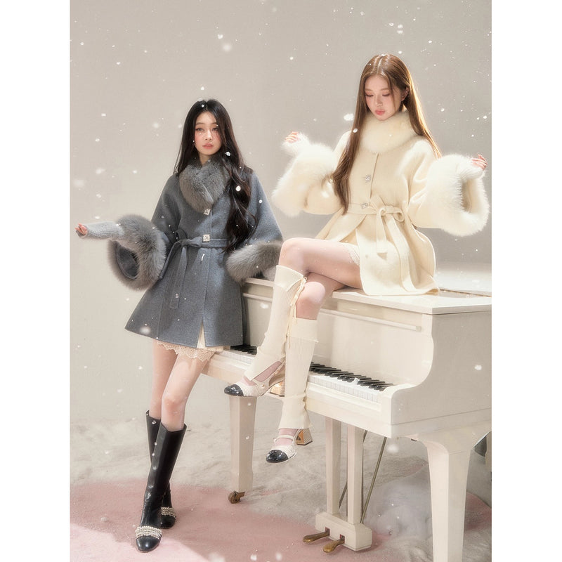 Elegant Girl's Fur Coat