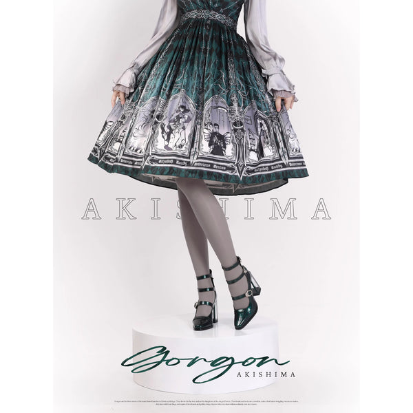 神話の女神のゴシックヒールパンプス - Dark Green[2025年11月中旬-12月中旬発送予定]