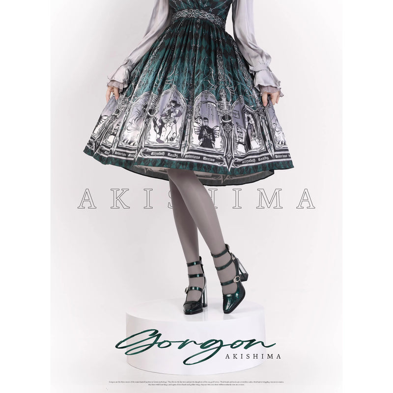 神話の女神のゴシックヒールパンプス - Dark Green[2025年11月中旬-12月中旬発送予定]