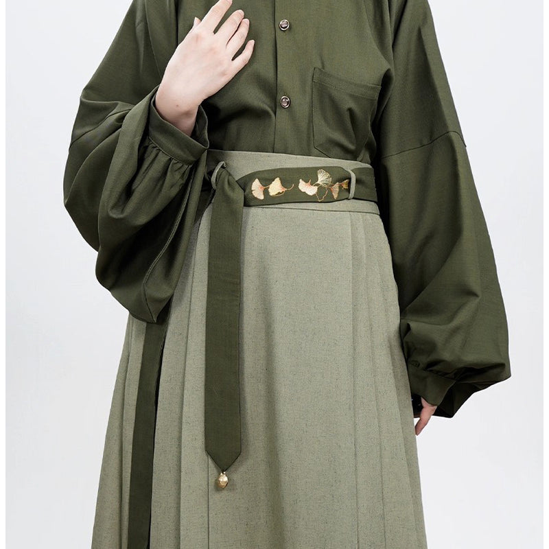 宮廷令嬢の刺繍プリーツスカート