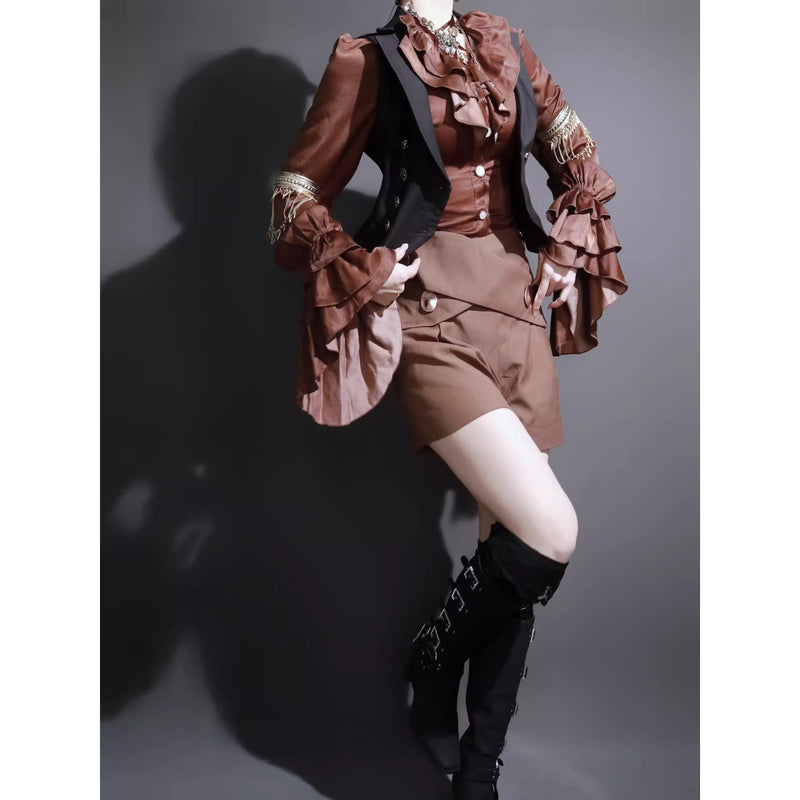 男爵令嬢のヴィクトリアンブラウス - Brown[2026年2月中旬-3月中旬発送予定]