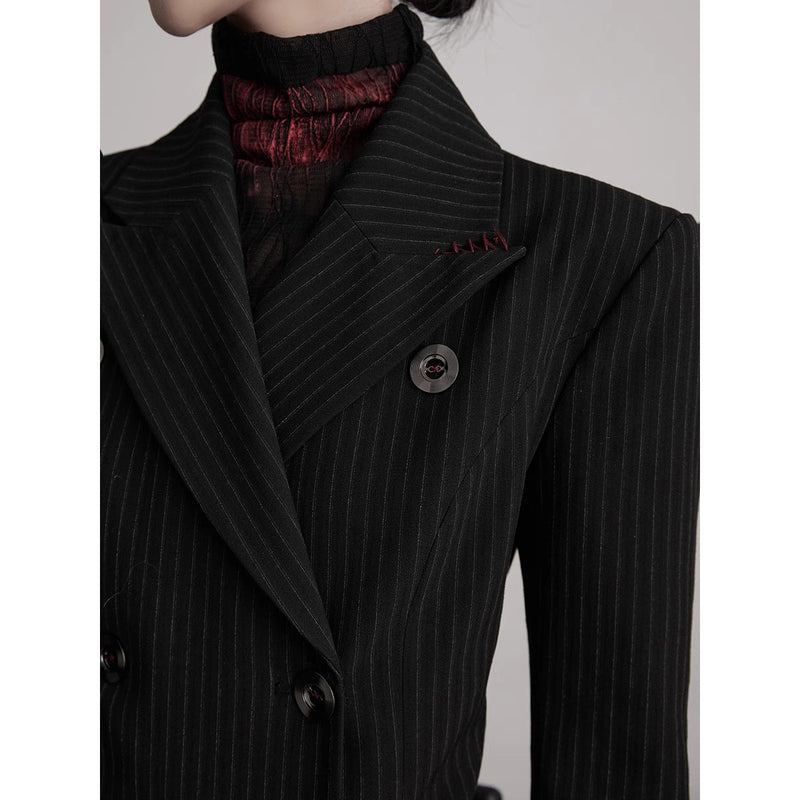 Pinstripe Long Tailored Coat