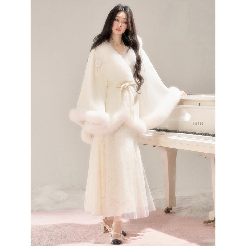 Romantic Fur Cape Coat