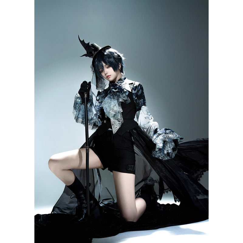 血塗れのお嬢様のヴィクトリアンブラウス - Dark Blue[2026年2月下旬-3月下旬発送予定]