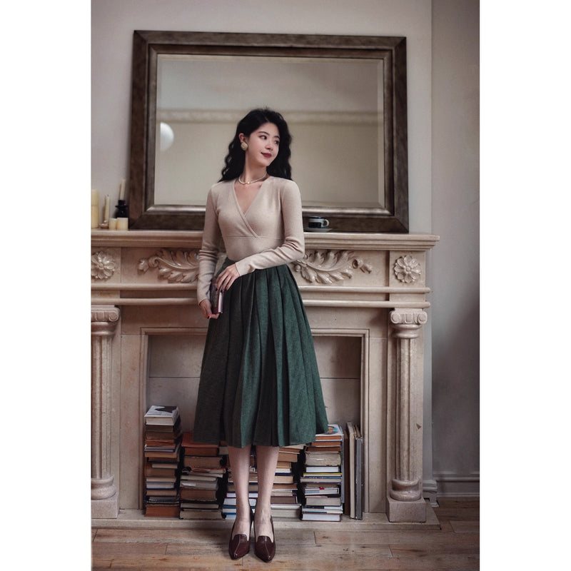 巴里貴婦人レトロニットトップス