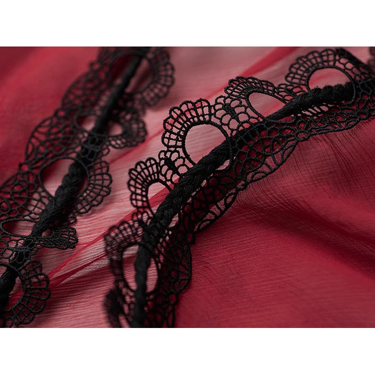Bright Red Silk Fairy Shawl